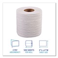 Toilet Paper | Boardwalk B6145 2-Ply Standard Septic Safe 4 in. x 3 in. Toilet Tissue - White (96/Carton) image number 3