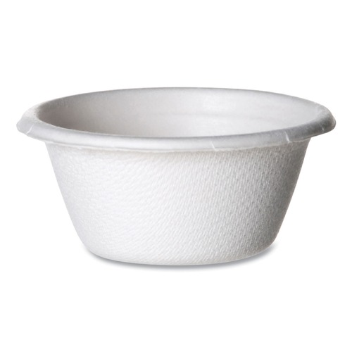 Food Trays, Containers, and Lids | Eco-Products EP-SPC2 2 oz Molded Fiber Sugarcane Portion Cups - White (2500/Carton) image number 0