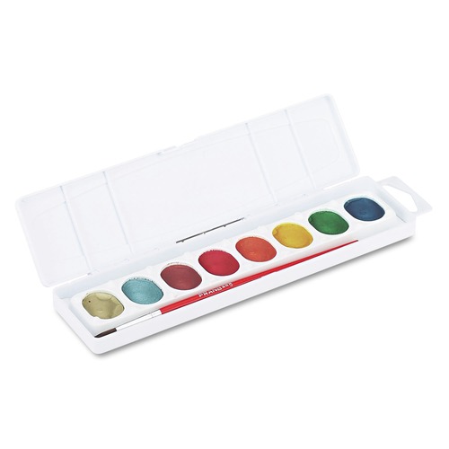 Office Jansan | Prang X80516 Metallic Washable Watercolor Palette Tray - 8 Assorted Colors image number 0