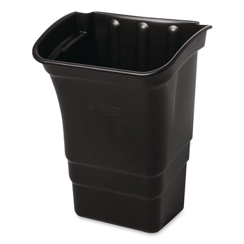 Rubbermaid Commercial 8 Gallon Rectangular Optional Utility Cart Refuse/Utility Bin - Black