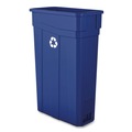 Trash & Waste Bins | Boardwalk TCN2030BLR 23 Gallon Polypropylene Slim Recycling Container - Blue image number 0