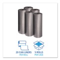 Trash Bags | Boardwalk H7658SGKR01 1.1 Mil 38 in. x 58 in. 60 Gallon Extra-Extra-Heavy Can Liner - Gray (100/Carton) image number 3