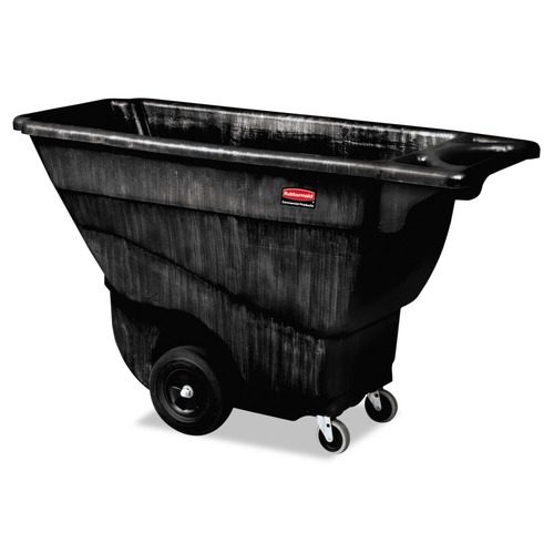 Trash Cans | Rubbermaid Commercial FG9T1400BLA 850 lbs. Capacity Rectangular Structural Foam Tilt Truck - Black image number 0