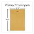 Office Jansan | Quality Park QUA37763 Clasp Envelope, #1 3/4, Square Flap, Clasp/gummed Closure, 6.5 X 9.5, Brown Kraft, 100/box image number 4