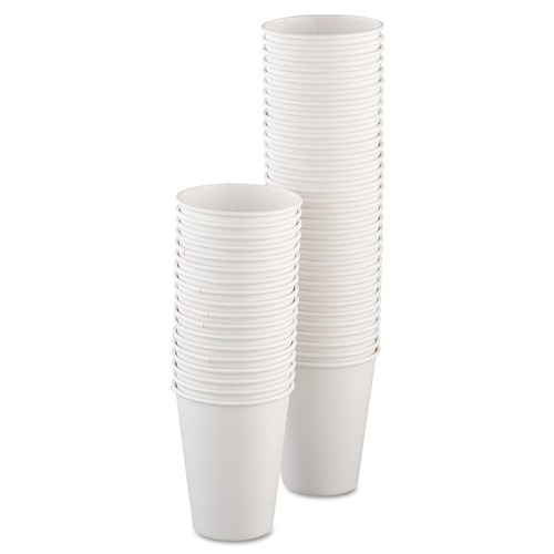 Cups and Lids | SOLO 412WN-2050 12 oz. Single-Sided Poly Paper Hot Cups - White (1000/Carton) image number 0