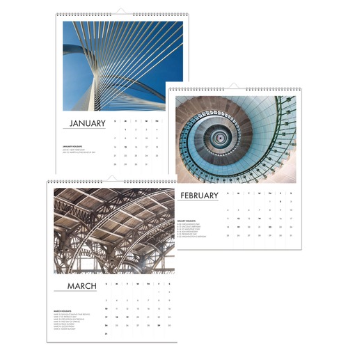 Calendars & Planners | House of Doolittle 315 14 in. x 11 in. 12-Month (Jan-Dec 2026) 100 Percent Recycled Abstract Architecture Wall Calendar - White Sheets image number 0