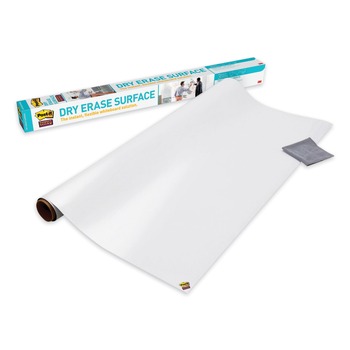 Post-it 96 in. x 48 in. Dry Erase Surface with Adhesive Backing - White Surface