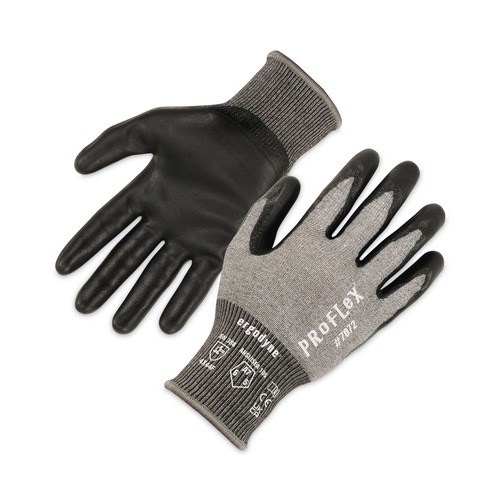 Work Gloves | Ergodyne 10305 ProFlex 7072 ANSI A7 Nitrile-Coated CR Gloves, Gray, X-Large, 12/Pairs/Pack image number 0