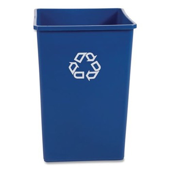 Rubbermaid Commercial 35 gal. Plastic Square Recycling Container - Blue
