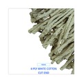 Mops | Boardwalk BWKCM22024 24 oz. Lie-Flat Head Cotton Fiber Mop Heads - White (12/Carton) image number 4