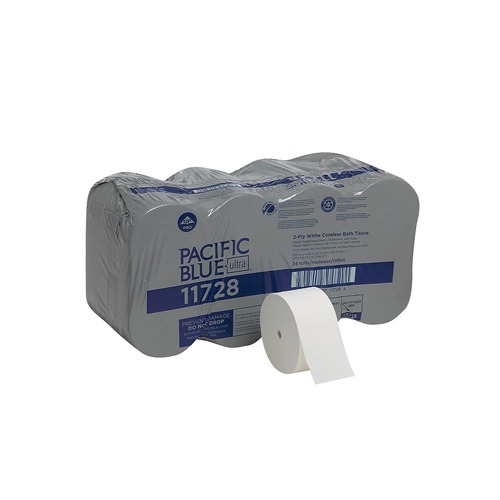 Toilet Paper | Georgia Pacific Professional 11728 Pacific Blue Ultra Coreless Septic Safe 2 Ply Toilet Paper - White (24/Carton) image number 0