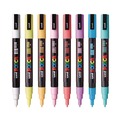 Permanent Markers | uni-ball PC3M8CSOFTCOLORS Fine Bullet Tip 0.9 mm/1.3 mm Water-Based Paint Markers - Assorted Colors (8/Set) image number 1