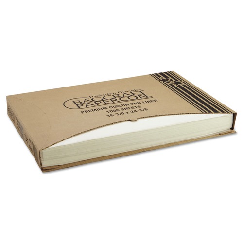  | Bagcraft P030001 Grease-Proof 16-3/8 in. x 24-3/8 in. Quilon Pan Liners - White (1000/Carton) image number 0