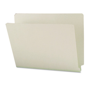 Smead 1 in. Expansion Extra-Heavy Recycled Pressboard End Tab Folders - Letter Size/Gray-Green (25/Box)