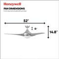 Ceiling Fans | Honeywell 51802-45 52 in. Remote Control Contemporary Indoor LED Ceiling Fan with Light - Pewter image number 1