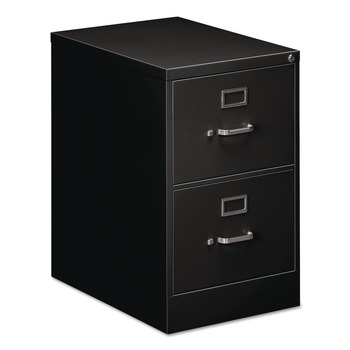 Alera 25475 18 in. x 25 in. x 28.38 in. Economy Vertical File with 2 Legal Size File Drawers - Black