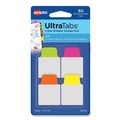 Bulk Savings Pricing 2 | Avery 74762 1 in. x 1.5 in. 1/5-Cut Ultra Tabs Repositionable Tabs - Assorted Neon Colors (80/Pack) image number 0