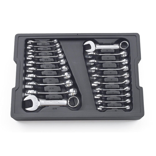 Ratcheting Wrenches | GearWrench 81903 20-Piece SAE/Metric Stubby Combination Non-Ratcheting Wrench Set image number 0