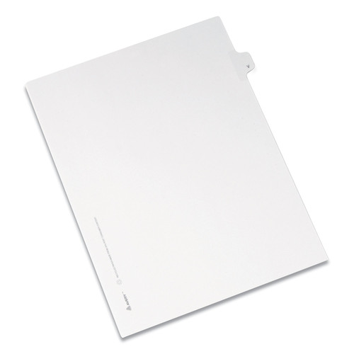 $99 and Under Sale! | Avery 82184 26-Tab "V" 11 in. x 8.5 in. Allstate Style Preprinted Legal Exhibit Side Tab Index Dividers - White (25/Pack) image number 0