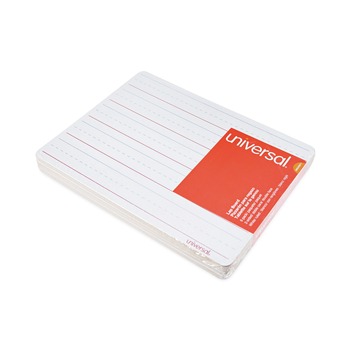 Universal 11.75 in. x 8.75 in. Penmanship Ruled Lap/Learning Dry-Erase Board - White Surface (6/Pack)