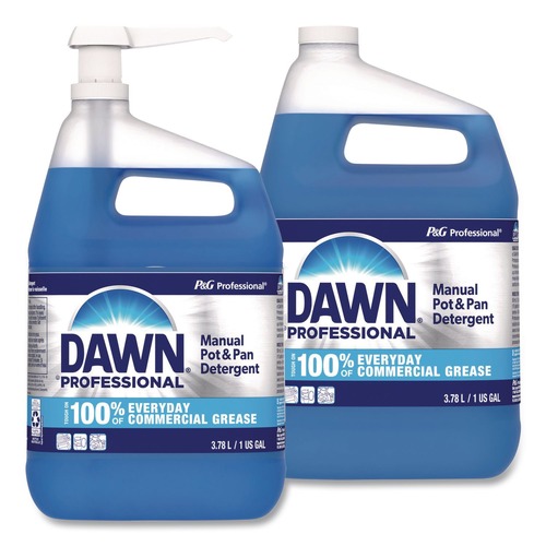Cleaning & Janitorial Supplies | Dawn Professional 80763059 1 gal. Manual Pot and Pan Dish Detergent with Pump - Original Scent (2/Carton) image number 0