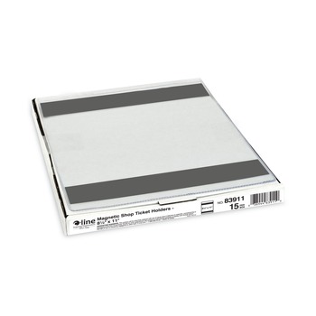 C-Line Super Heavy-Duty Top Load 8.5 in. x 11 in. Insert Magnetic Shop Ticket Holders - Clear Front (15/Box)