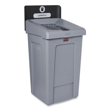 Rubbermaid Commercial Slim Jim 33 gal 1-Stream Landfill Resin Recycling Station - Gray
