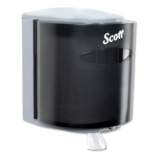 Paper & Dispensers | Scott 09989 10.3 in. x 9.3 in. x 11.9 in. Roll Control Center Pull Towel Dispenser - Smoke/Gray image number 0