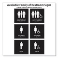 Floor Signs | Headline Sign 66913 8 in. x 8 in. Women Accessible Plastic ADA Sign - Clear/White image number 3