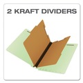 File Folders | Pendaflex 23224 2.5 in. Expansion 2 Dividers 6 Fasteners Letter Size End Tab Classification Folders - Pale Green Exterior (10/Box) image number 3