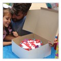 Food Trays, Containers, and Lids | SCT 1589 12 in. x 12 in. x 6 in. Standard Paper One-Piece Non-Window Bakery Boxes - White/Brown (50/Bundle) image number 3