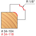 Bits and Bit Sets | Freud 34-104 1/8 in. Round Over 1/4 in. Shank Router Bit image number 1