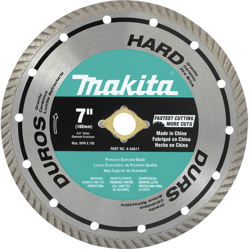 Circular Saw Accessories | Makita A-94611 7 in. Turbo Rim Hard Material Diamond Saw Blade image number 0