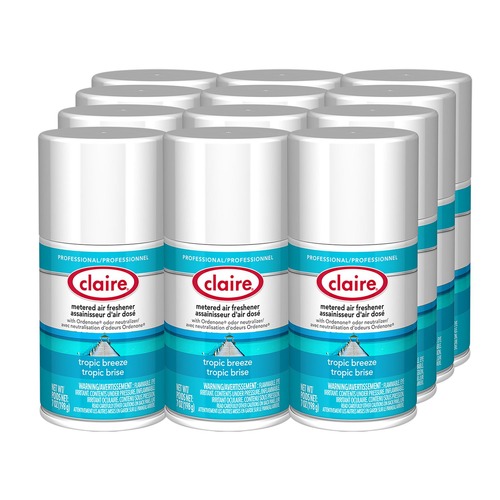Odor Control | Claire 1000003936 7 oz. Aerosol Spray Metered Air Freshener - Tropic Breeze (12/Carton) image number 0