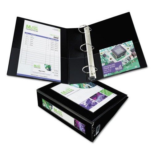 Office Jansan | Avery 68037 11 in. x 8.5 in. 3 in. Capacity 3 Rings Framed View Heavy-Duty Binders - Black image number 0