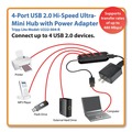 Office Jansan | Tripp Lite U222-004-R 4 Ports USB 2.0 Ultra-Mini Compact Hub with Power Adapter - Black image number 1