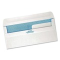 Office Jansan | Quality Park QUA24529 #9 Commercial Flap Redi-Seal Adhesive Closure 3.88 in. x 8.88 in. Double Window Redi-Seal Security-Tinted Envelope - White (500/Box) image number 3