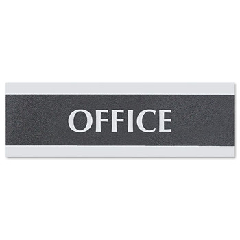 Headline Sign Century Series 9 in. x 3 in. Office Sign - Black/Silver