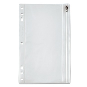 Oxford 9-1/2 in. x 6 in. Zippered Ring Binder Pocket - Clear
