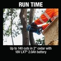 Winter Sales Event! Save up to 55%! | Makita XCU14SR1 18V LXT Brushless Lithium‑Ion Cordless 6 in. Pruning Saw Kit (2 Ah) image number 10