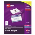 Office Jansan | Avery 74461 3.5 in. x 2.25 in. Top Load Clip-Style Badge Holder with Laser/Inkjet Insert - White (100/Box) image number 0
