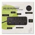 Office Electronics & Batteries | GoGreen Power GG-18316BK 6 ft. Cord 750 Joules 8-Outlet Surge Protector - Black image number 3