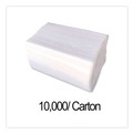 Cleaning Cloths | GEN GENTFOLDNAPK 1-Ply 7 in. x 13-1/4 in. Tall-Fold Napkins - White (10000/Carton) image number 2