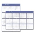 Bulletin Boards | AT-A-GLANCE A1102 12-Month: Jan 2026 to Dec 2026 24 in. x 36 in. Vertical/Horizontal Erasable Quarterly/Monthly Wall Planner - White/Blue Sheets image number 2
