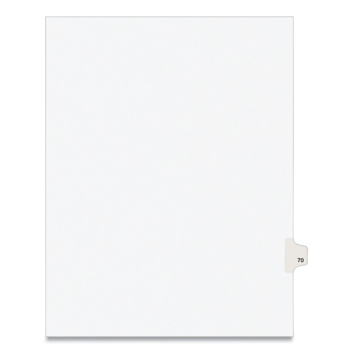 Office Jansan | Avery 01070 11 x 8.5 Preprinted Legal Exhibit 70 Side Tab Index Dividers - White (25/Pack) image number 0