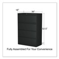 Office Jansan | Alera 25493 36 in. x 18.63 in. x 52.5 in. Legal/Letter-Size 4-Drawer Lateral File - Black image number 1