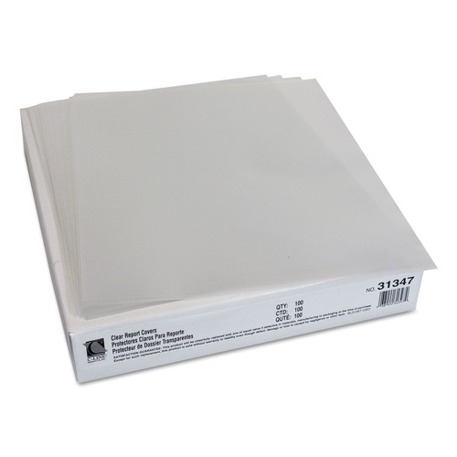 Office Jansan | C-Line 31347 11 in. x 8-1/2 in. Economy Vinyl Report Covers - Clear (100/Box) image number 0