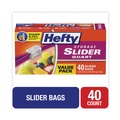 Office Jansan | Hefty 00R88075 1 qt. 1.5 mil. 8 in. x 7 in. Slider Bags - Clear (40/Box) image number 3