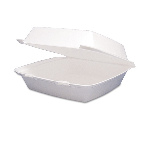 Just Launched | Dart 85HT1R 8.38 in. x 7.78 in. x 3.25 in. Foam Hinged Lid Containers - White (200/Carton) image number 0