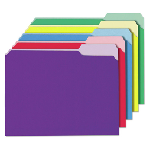 File Folders | Universal UNV12306 1/3 Cut Tabs Assorted Letter size Interior File Folders (100/Box) image number 0